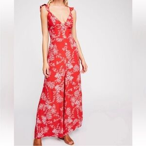 Free People Be The One Red Jumpsuit size 6 romper